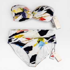 CALIA Womens Twisted Bandeau Top & High Rise Bottom Swim Bikini Set Size XXL NWT